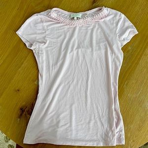 Ted Baker Tee with Tulle and Bead detailed collar